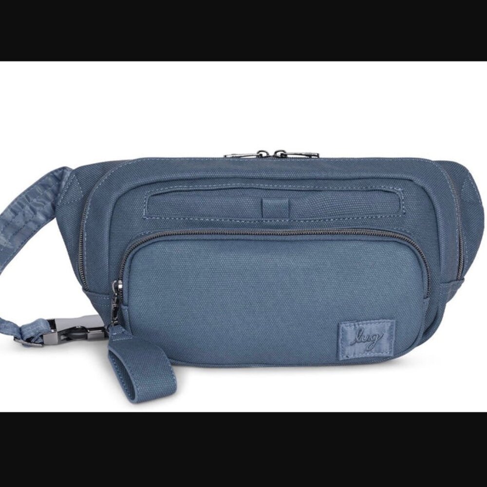 Brand New Lug Hitch Luxe Vegan Leather Belt Bag in Beautiful Slate Blue